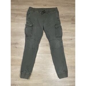 H&M Mens Sz L Olive Green Skinny Fit Cargo Joggers Cuffed Utility